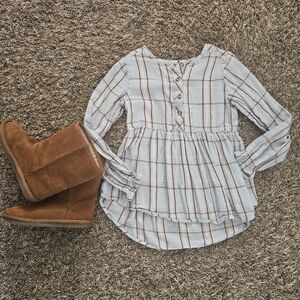 Girls size 6 jumping beans blouse top western style quarter button up